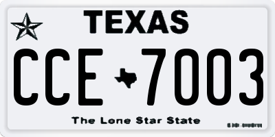 TX license plate CCE7003