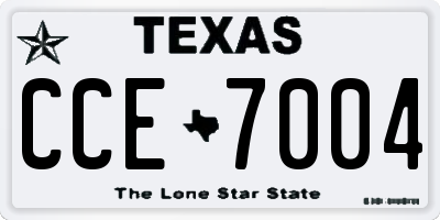 TX license plate CCE7004