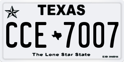 TX license plate CCE7007