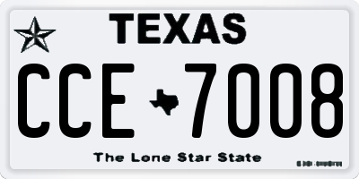 TX license plate CCE7008