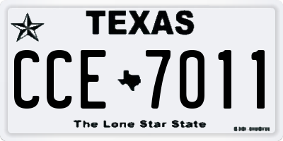 TX license plate CCE7011