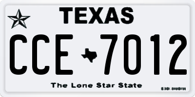 TX license plate CCE7012