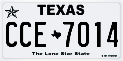 TX license plate CCE7014
