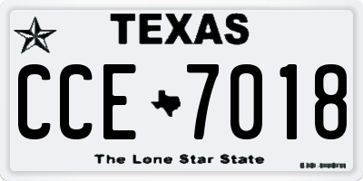 TX license plate CCE7018