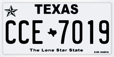 TX license plate CCE7019