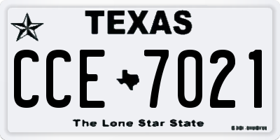 TX license plate CCE7021