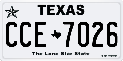 TX license plate CCE7026