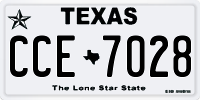 TX license plate CCE7028