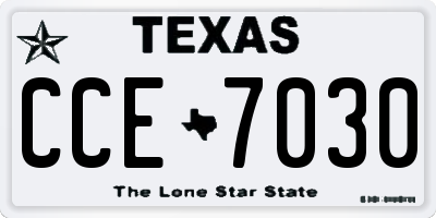 TX license plate CCE7030
