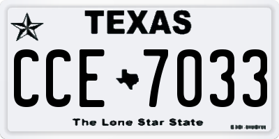 TX license plate CCE7033