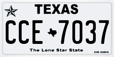 TX license plate CCE7037