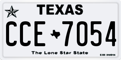 TX license plate CCE7054