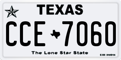 TX license plate CCE7060