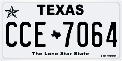 TX license plate CCE7064