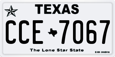 TX license plate CCE7067