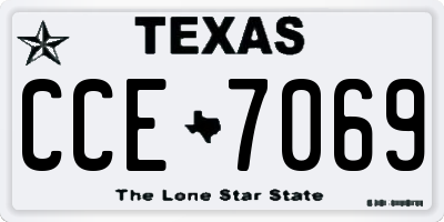 TX license plate CCE7069