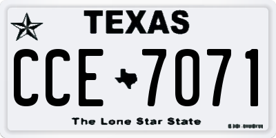 TX license plate CCE7071
