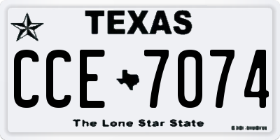 TX license plate CCE7074
