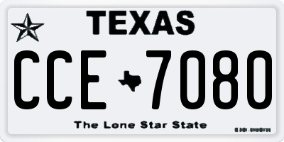 TX license plate CCE7080