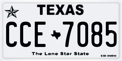 TX license plate CCE7085