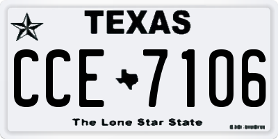 TX license plate CCE7106