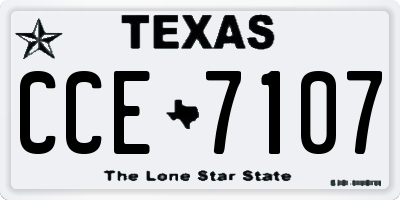 TX license plate CCE7107