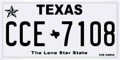 TX license plate CCE7108