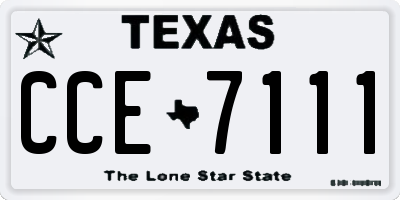 TX license plate CCE7111