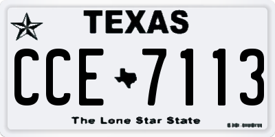 TX license plate CCE7113