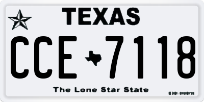 TX license plate CCE7118