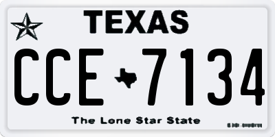 TX license plate CCE7134