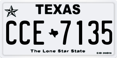 TX license plate CCE7135