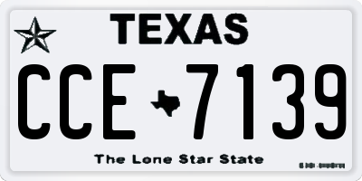 TX license plate CCE7139