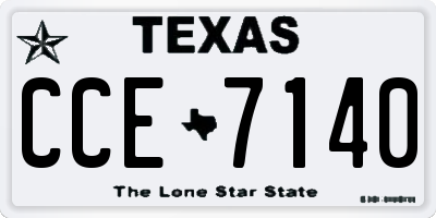 TX license plate CCE7140