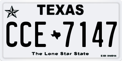 TX license plate CCE7147
