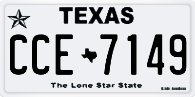 TX license plate CCE7149
