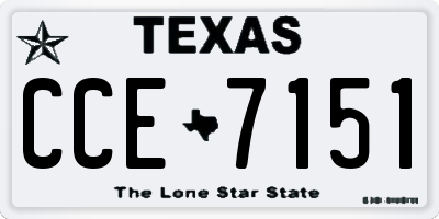 TX license plate CCE7151