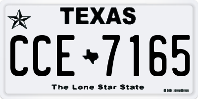 TX license plate CCE7165