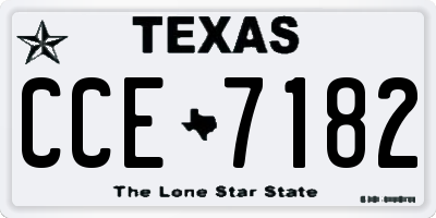 TX license plate CCE7182