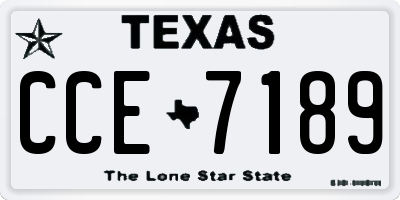 TX license plate CCE7189