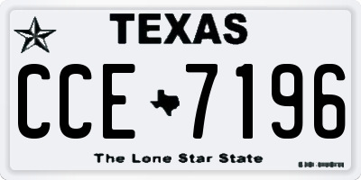 TX license plate CCE7196