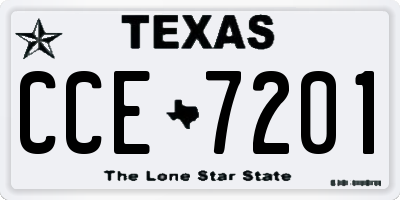 TX license plate CCE7201