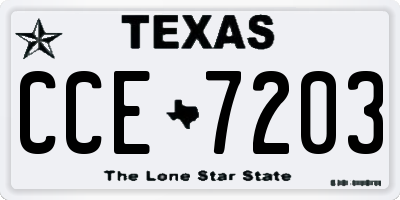 TX license plate CCE7203