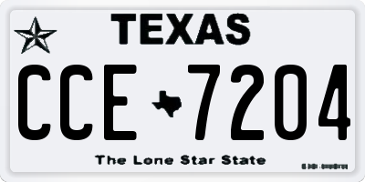 TX license plate CCE7204