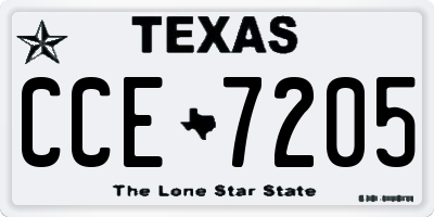 TX license plate CCE7205