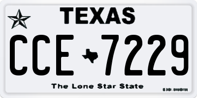 TX license plate CCE7229