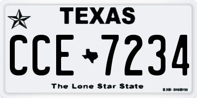 TX license plate CCE7234