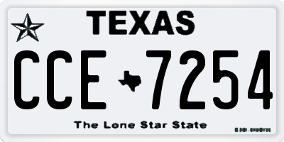 TX license plate CCE7254
