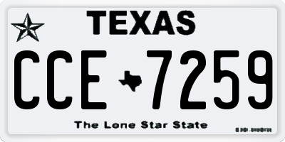 TX license plate CCE7259