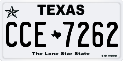 TX license plate CCE7262